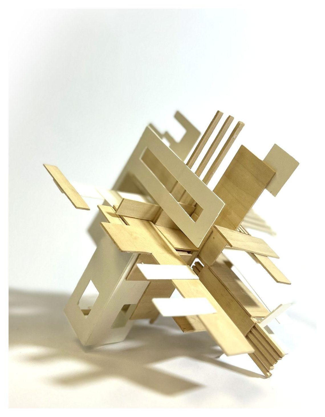 Basswood and chipboard model