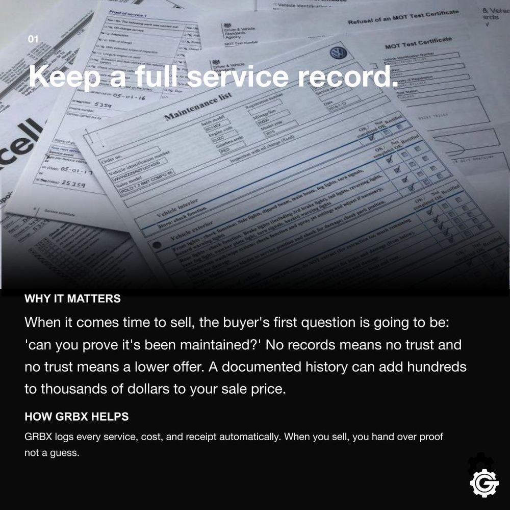 Protecting resale value, seven panels. Panel 2 of 7.